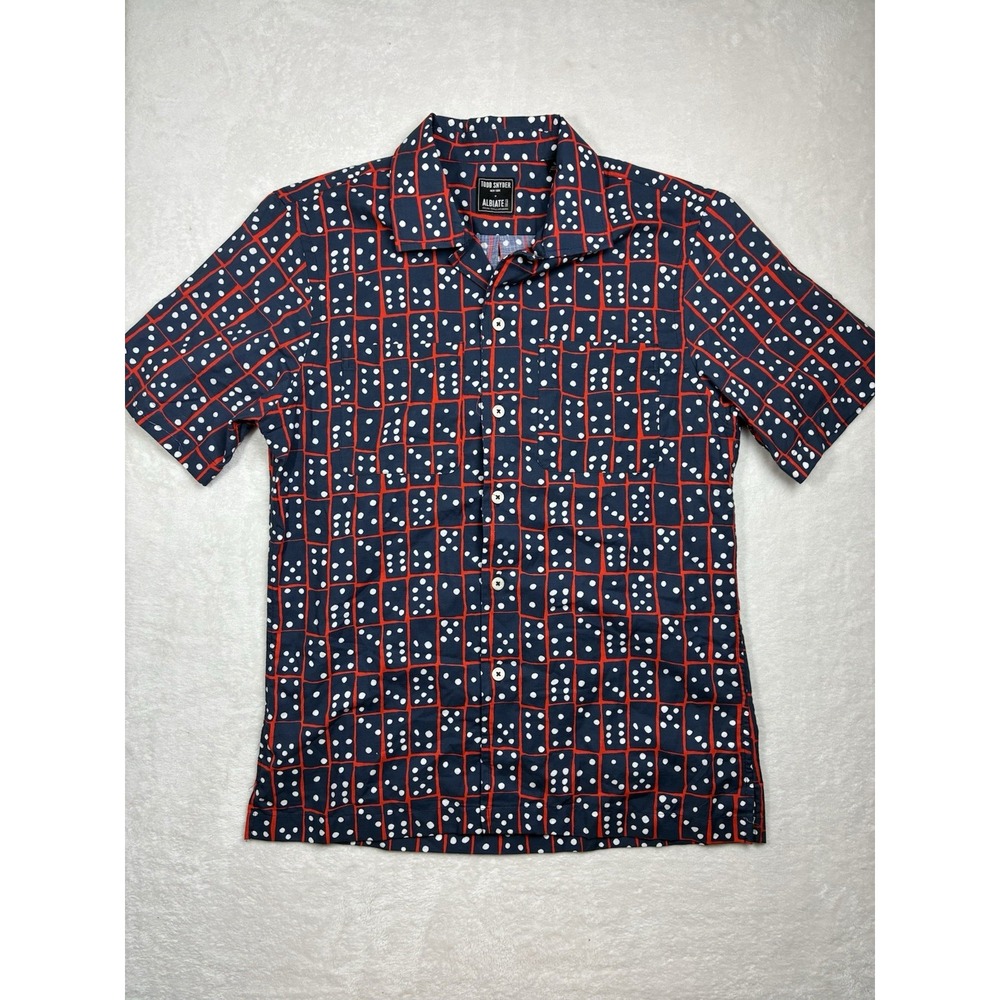 TODD SNYDER / ALBIATE - DOMINO Print Loop Collar Mens S Shirt